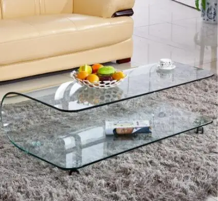 Simple tea table hot bending glass tea table