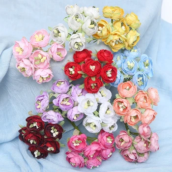 

12pcs Artificial Flower Small Bud peony Bract Home Wedding Party Birthday Floral DIY Decorative Bridal Bouquet rose gift