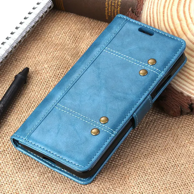 Huawei P Smart чехол Etui флип-чехол Funda huawei P Smart Z Чехол кошелек Роскошный чехол-портмоне в ретро-стиле huawei P Smart плюс чехол FIG-LX1 - Цвет: Blue (HBW)