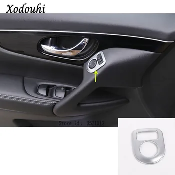 

Car Detector Stick ABS Chrome Rearview Side Glass Mirror Switch Button Trim Frame Lamp 1pcs For Nissan Qashqai 2016 2017 2018