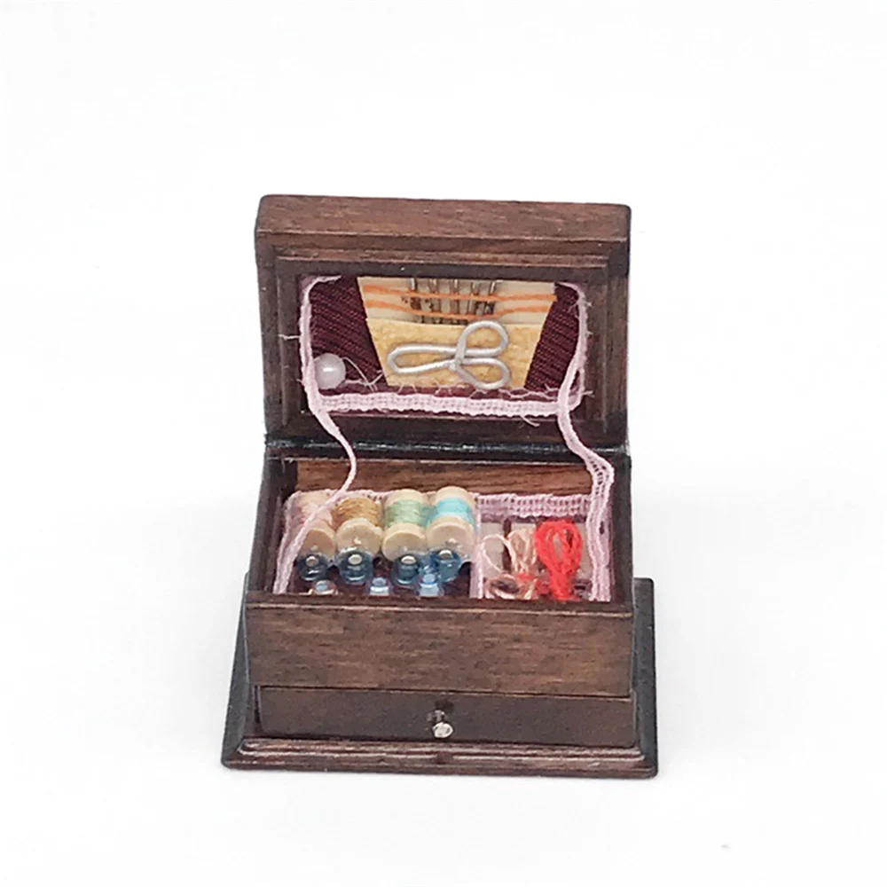 Sewing Box Miniatures Dollhouse Accessories Dollhouse Decoration