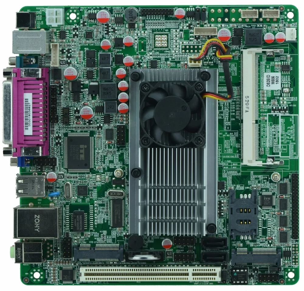POS D525 1.80GHz dual core CPU Cheap industrial embedded MINI ITX motherboard support with 8*USB/6*COM