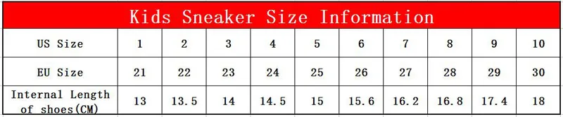 sneaker's shoes size