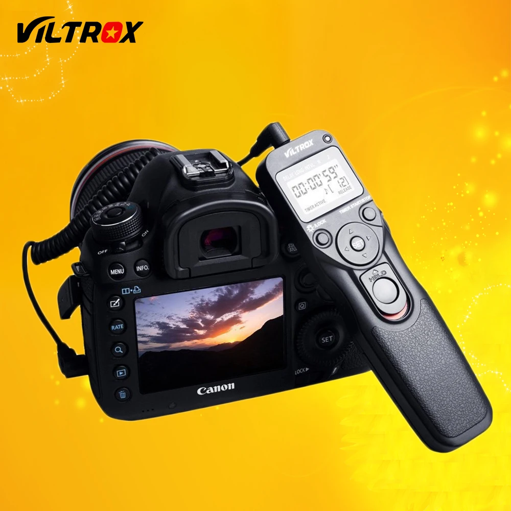 Viltrox MC-C3 ЖК-дисплей Таймер Пульт дистанционного управления спуском фотографического затвора с Управление кабель Шнур для Canon 7D II 6D II 5DS 5D Mark IV 5diii 50D 40D 30D 20D 10D