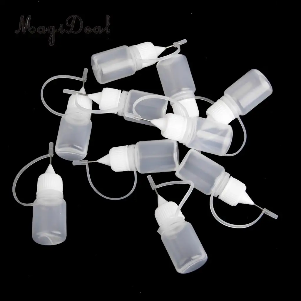 Kesoto 10pcs 5ml Needle Tip Empty Plastic Squeezable Dropper Bottles Liquid Storage Travel Thin Tip Dropper Bottles