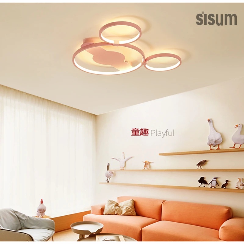 Us 67 47 22 Off 2019 New Design Children Room Led Acrylic Alloy Modern Macaron Ceiling Lamps Baby Room Lamp Kids Room Decoration Chandlier In