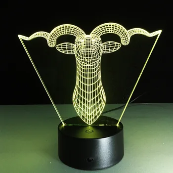 

New 3d Nightlight Christmas Deer Creative Birthday Gift Lamp Novelty Led Usb 3d Table Lamps 7 color change desk lamp