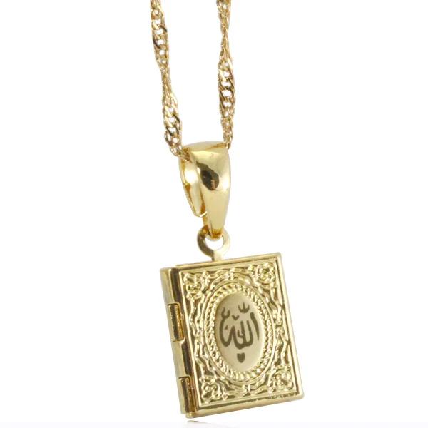 ALLAH KORAN TING LIM BOOK-Collier et pendentif pour femmes et hommes,  breloque Islam cadeau et bijoux, 3 pièces/lot - AliExpress