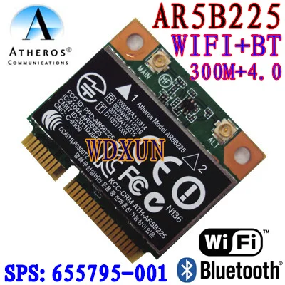 Atheros AR5B225 WI-FI Половина MINI PCI-E карты Беспроводной Bluetooth 4,0 превышает 6230 6235 300 м WI-FI + 4.0BT