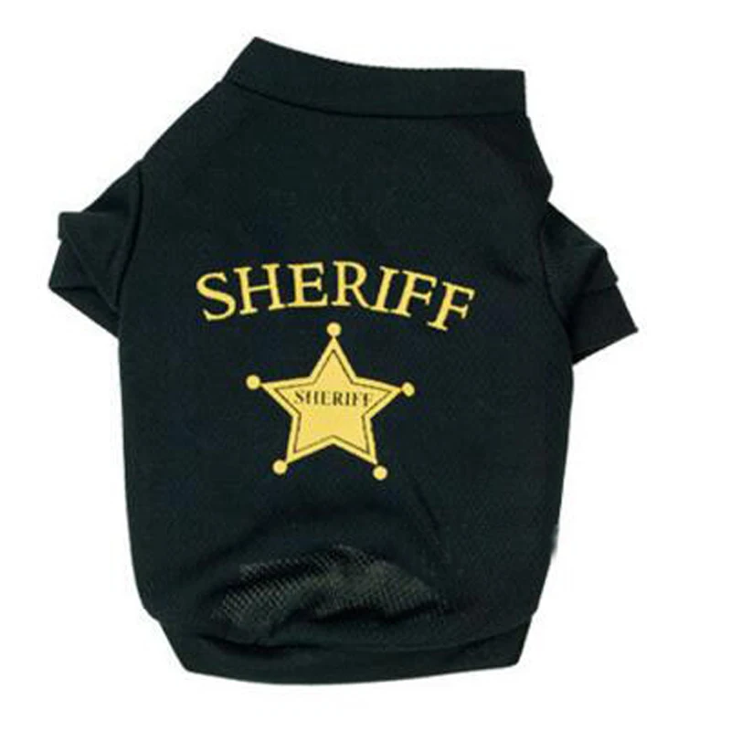 

Working Dog Spring Summer Cat Vest SHERIFF Star Peace Shirt Puppy T shirt Pet Dogs Jacket Coat Clothing for dogs Chihuahua