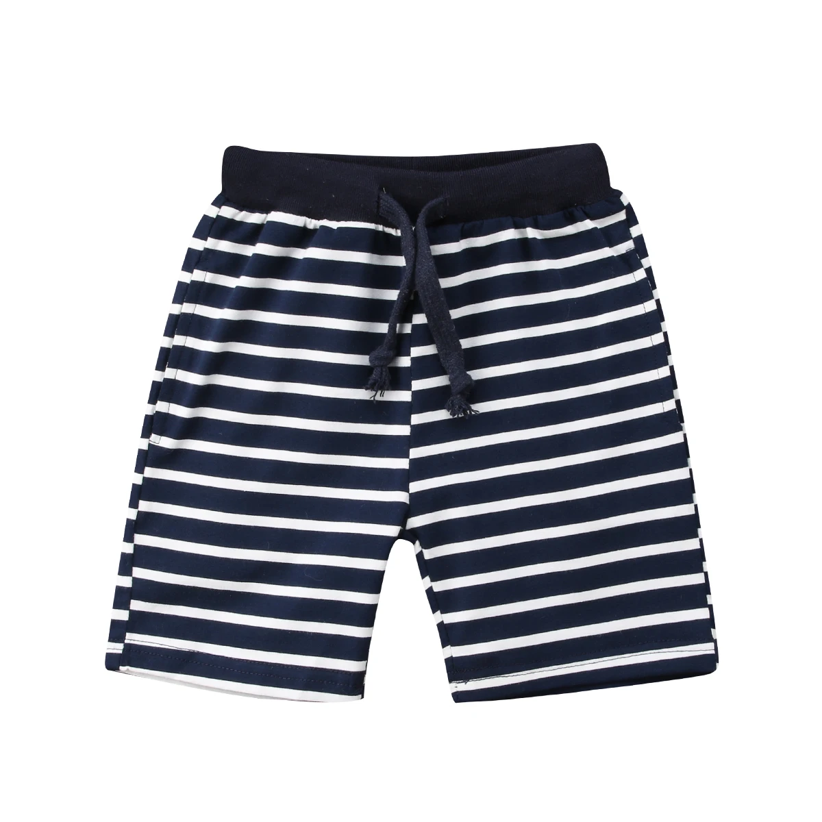 Simple Style Kids Summer Casual Boys Shorts Baby Blue/White Striped