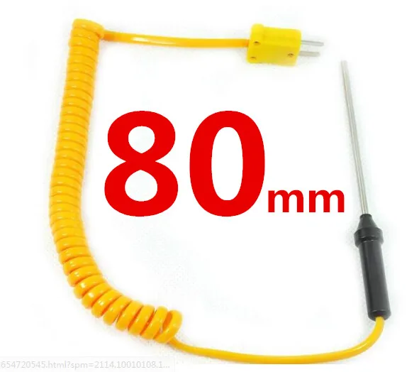 

SZBFT 80mm probe New K Type Thermocouple Temperature Probe Digital Thermometer Stainless Steel Sensor free shipping