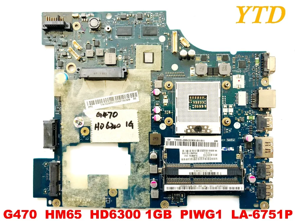 Оригинальный Для lenovo G470 ноутбука motherboardG470 HM65 HD6300 1 ГБ PIWG1 LA-6751P Ptested хорошее Бесплатная доставка