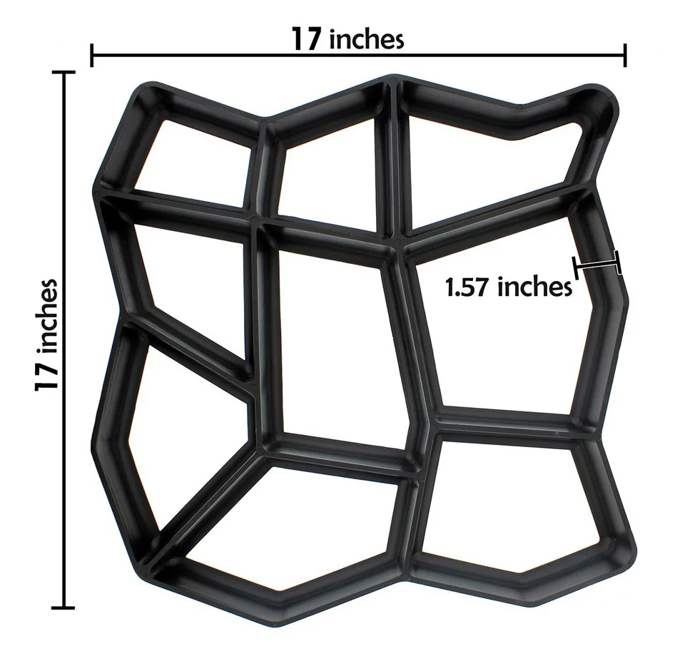 Украшения сада тротуара Плесень DIY Пластиковые траектории производитель плесень вручную мощения формы для цементных кирпичей каменной дороги бетонные формы инструмент