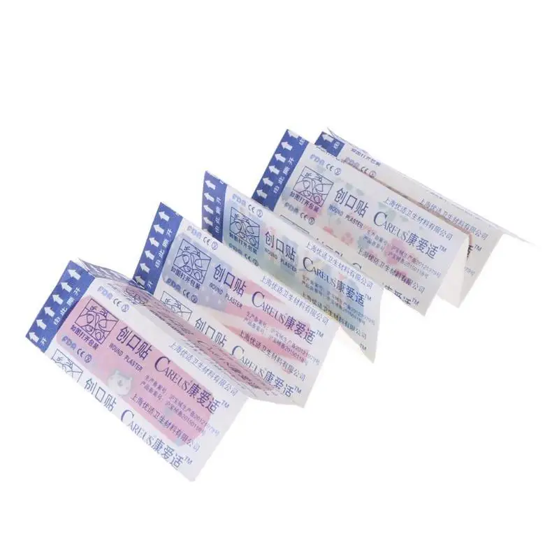 100pcs Woundplast Band Aid Sterile Stickers Waterproof Disposable Medical Grade Hemostatic Stickers First Aid Health Care Tool