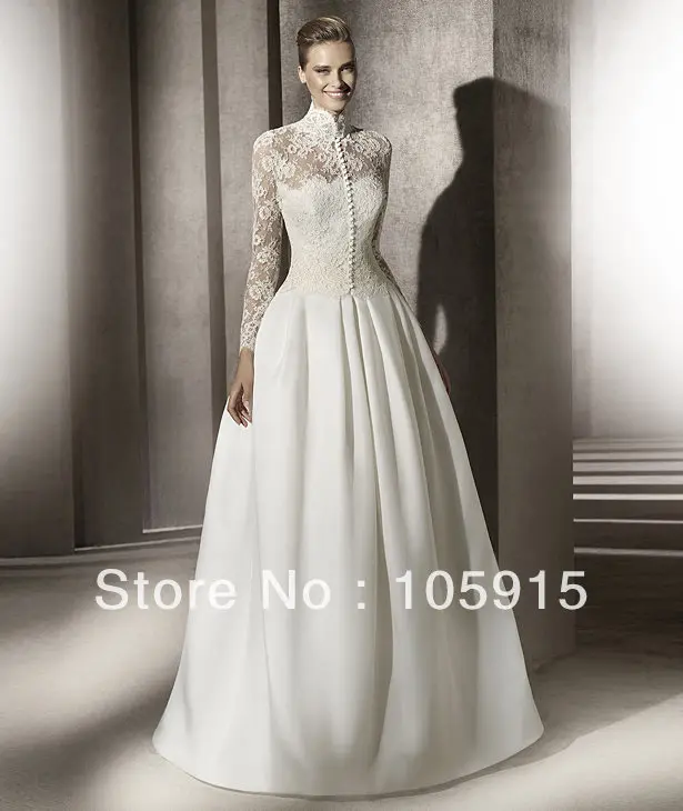Vintage Princess Modest Grace Kelly S Wedding Dresses White Lace