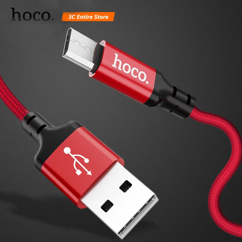 HOCO Micro USB кабель 1 м 5V2A быстрое зарядное устройство USB кабель для передачи данных для samsung Xiaomi huawei мобильный телефон Android кабели