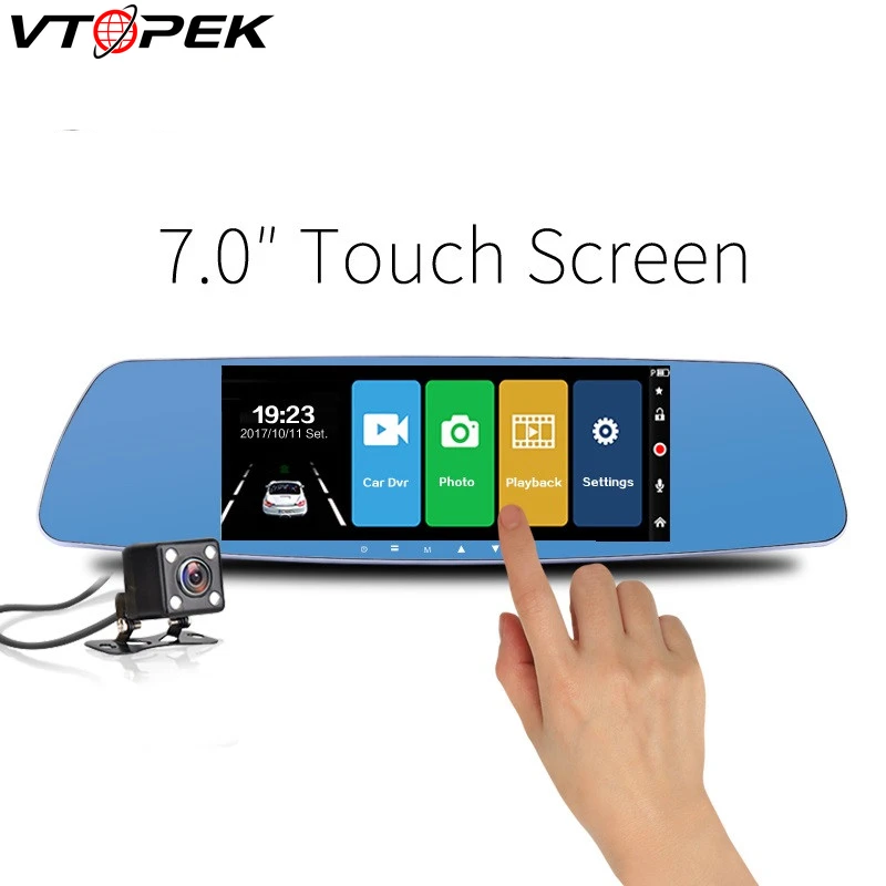 

Vtopek car cam car dvr dash cam Touch Screen G-sensor Motion Detection Cyclic Recording Night Vision Dual Lens 1920x1080