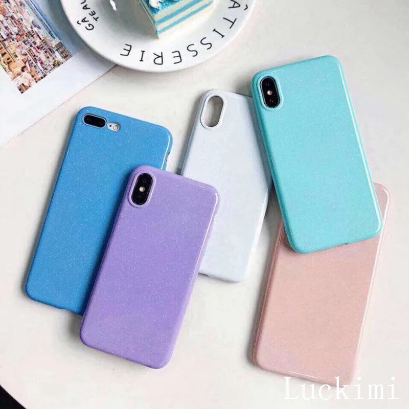 Для iPhone 6 6s 7 8 Plus x xs XR XS max простой Одноцветный Ультратонкий Мягкий полиуретановый