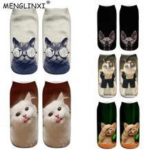 Дизайн, женские носки с 3D принтом кота, брендовый носок, модные рождественские носки унисекс, Meias, женские забавные носки, Прямая поставка