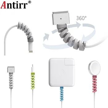 

Spiral Cable protector Data Line Silicone Bobbin winder Protective For iphone Samsung Android USB Charging earphone Case Cover