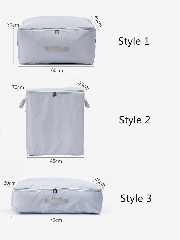 Modern Gray Oxford Closet Organizer 1pcs Wardrobe Organizer For Quilt Clothing Lundries 3 Styles Quality Under Bed Storage Bag