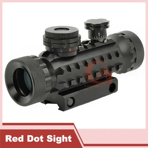 ФОТО Tactical 1X35 Red Green Blue Dot Scope Airsoft Scope Right Side With 20MM Rail For Laser Sight or Flashlight HT5-0019