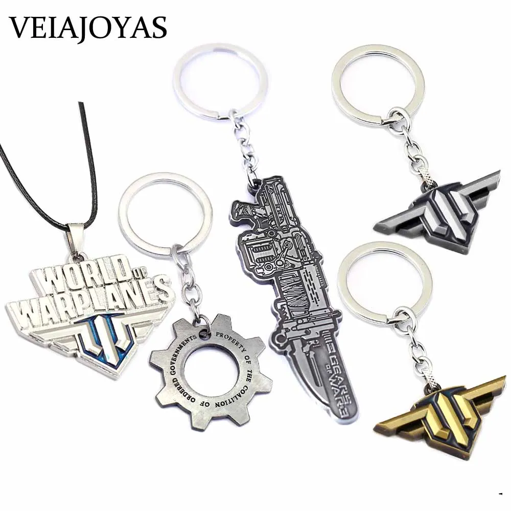

Game Gears Of War Keychain World of Warplanes Gearwheel Ship Metal KeyRing Chain Holder Llaveros Chaveiro Men Women Gift Jewelry