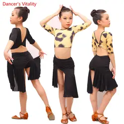 Новый стиль детей Костюмы для латиноамериканских танцев танцевальное костюм для Обувь для девочек/малыша Сальса Румба Самба Костюмы для