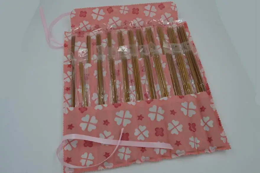 

Free shipping Double-pointed Bamboo knitting needles 25/35cm with bag 11 bags size 2.0-5.0mm for DIY crafts knitting needlework