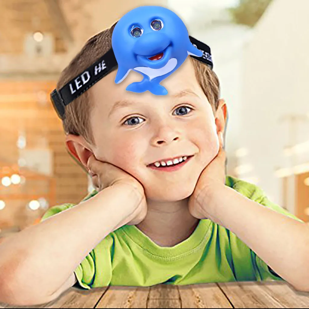 Горячая Распродажа головной светильник фары ребенка Детские Новинка животных вспышки светодиодный головной светильник Фонарь налобный фонарь USB фара 3,0