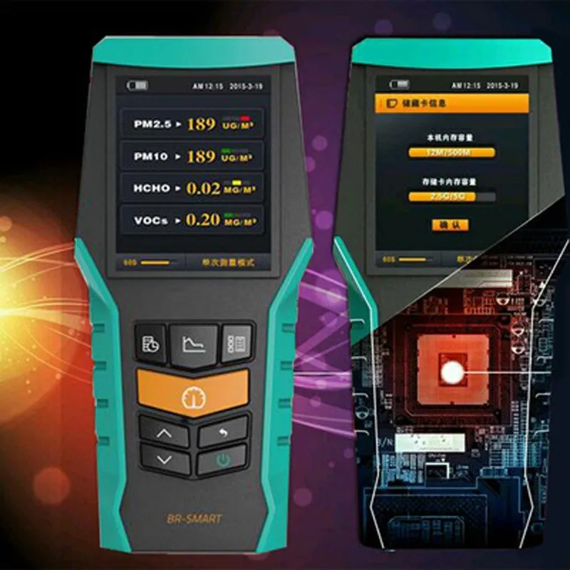

Digital Air Quality Monitor pm2.5 pm10 Sensor TVOC Formaldehyde Multi Gas LCD Analyzer Smart Portable Handheld Laser Detector