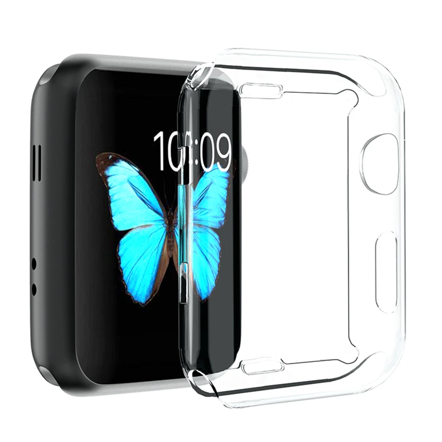 

Soft TPU Protector Case for Apple Watch Series 4 Clear Bumper Cover for Apple iWatch Series 3 2 40mm 44mm Accessories Shell