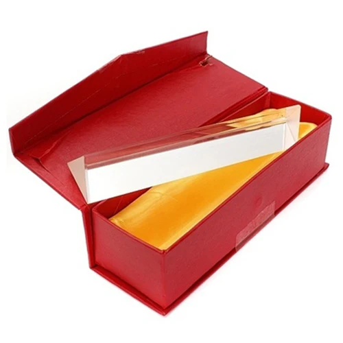 

15cmx3cm Rainbow Optical Glass Triple Triangular Prism Physics Teaching Light Spectrum with Gift Box