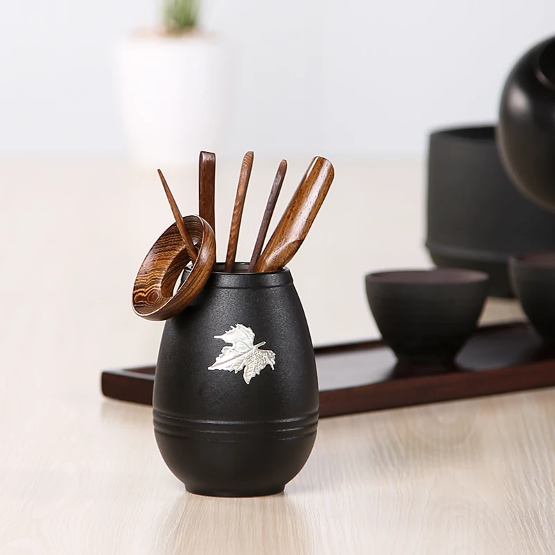 Black Zen Boutique инкрустированные оловянными кленовыми листьями крупная керамика