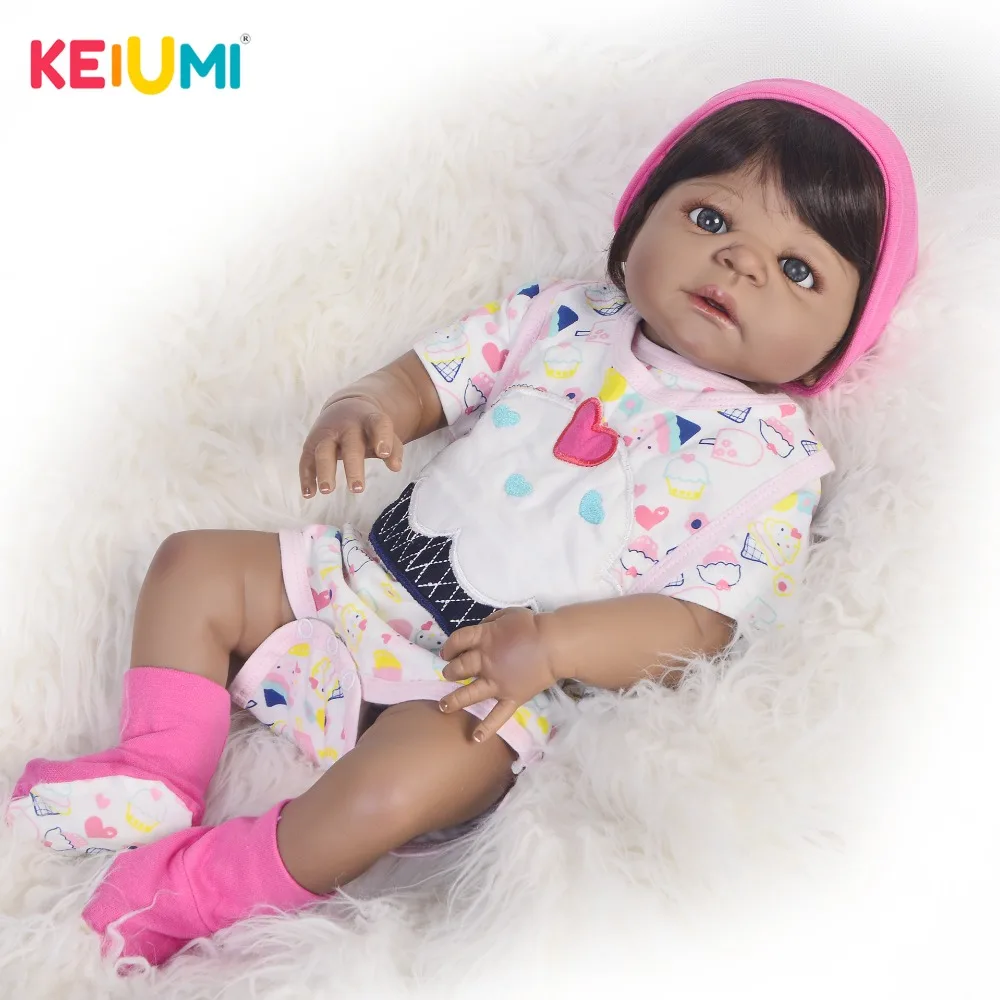 

Newest Style 23'' 57 cm Newborn Baby Girl Full Silicone Body Reborn Dolls Lifelike Kids Playmate Baby Toys Girl Birthday Gifts