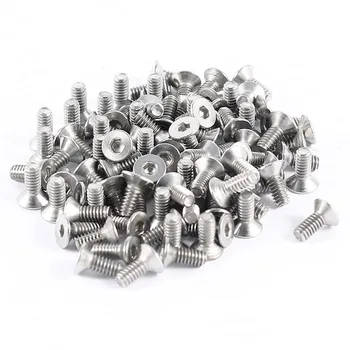 

CNIM Hot 100pcs 304HC Stainless Steel Hex Countersunk Flat Bolts Screws M2x5mm