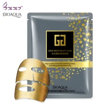 Bioaqua Brand Gold Facial Mask BLACK Essence Hyaluronic Acid Gel Anti Aging Wrinkle Hydrating Moisturizing Skin Care For Face