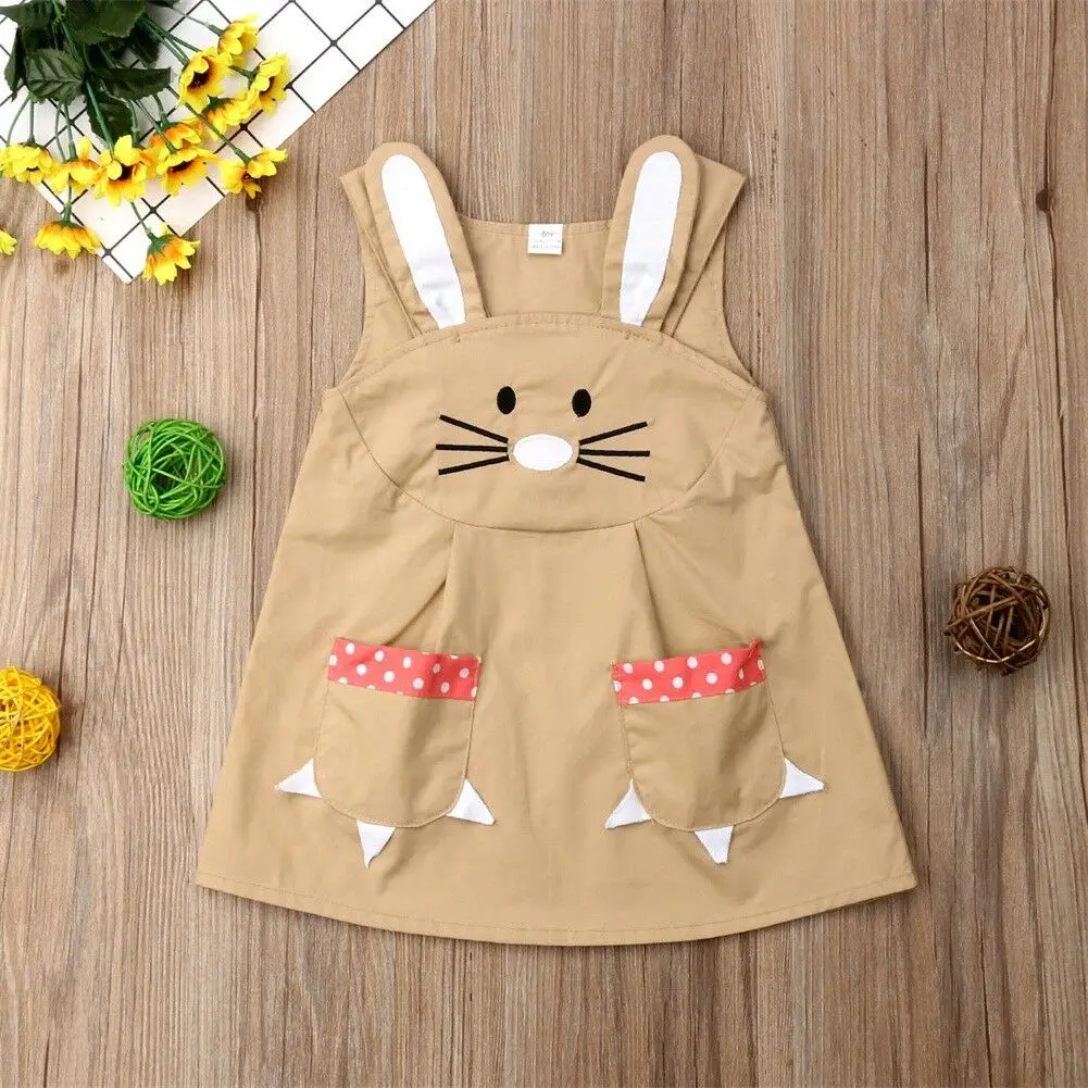 

Toddler Summer Kids Girl Baby Easter Bunny Party Dress Clothes Outfits