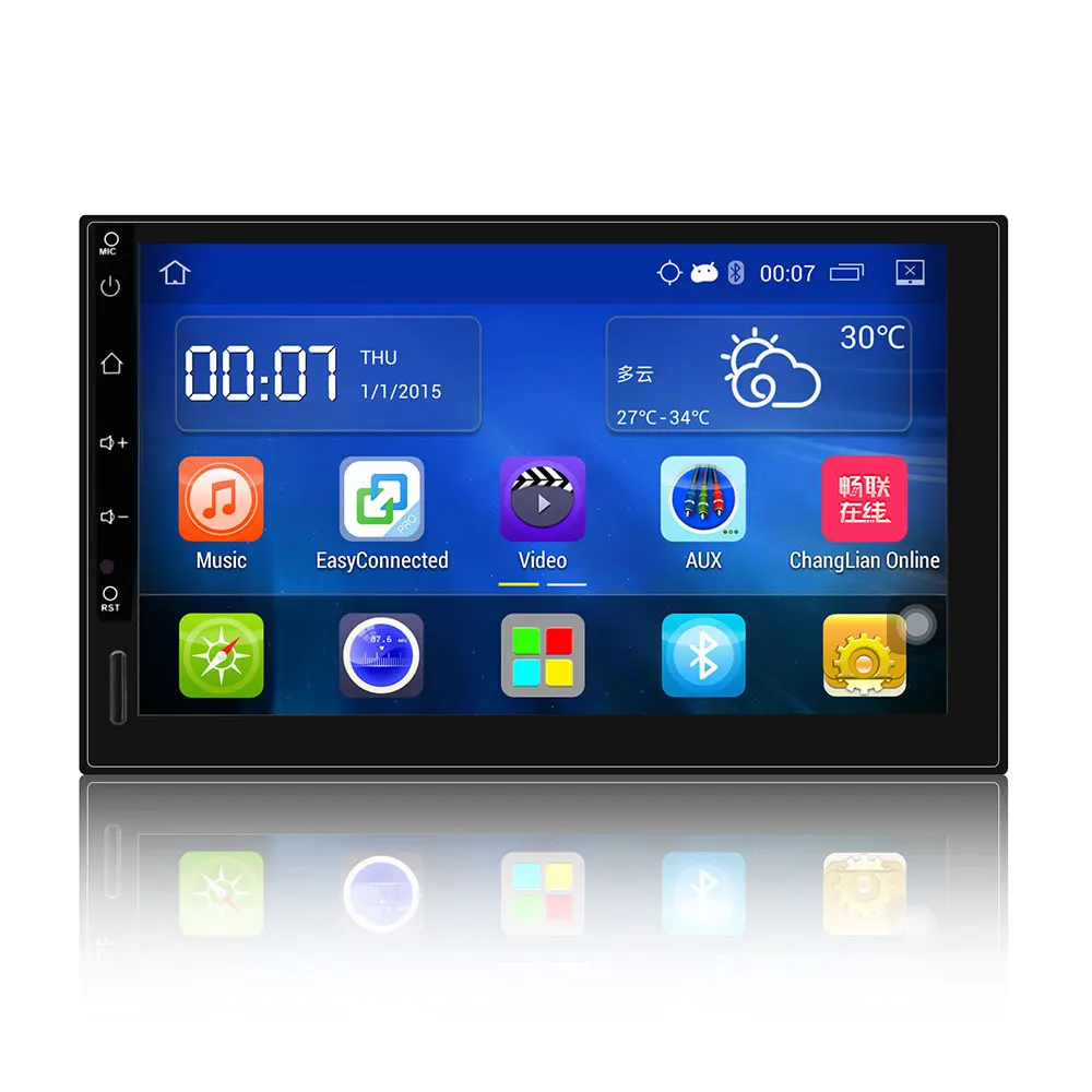 Excellent Onever Android 5.1 HD 1024*600 Auto Radio GPS Bluetooth Navigation Car Stereo Player 2 Radio Doble din Rear Camera Sar Styling 2