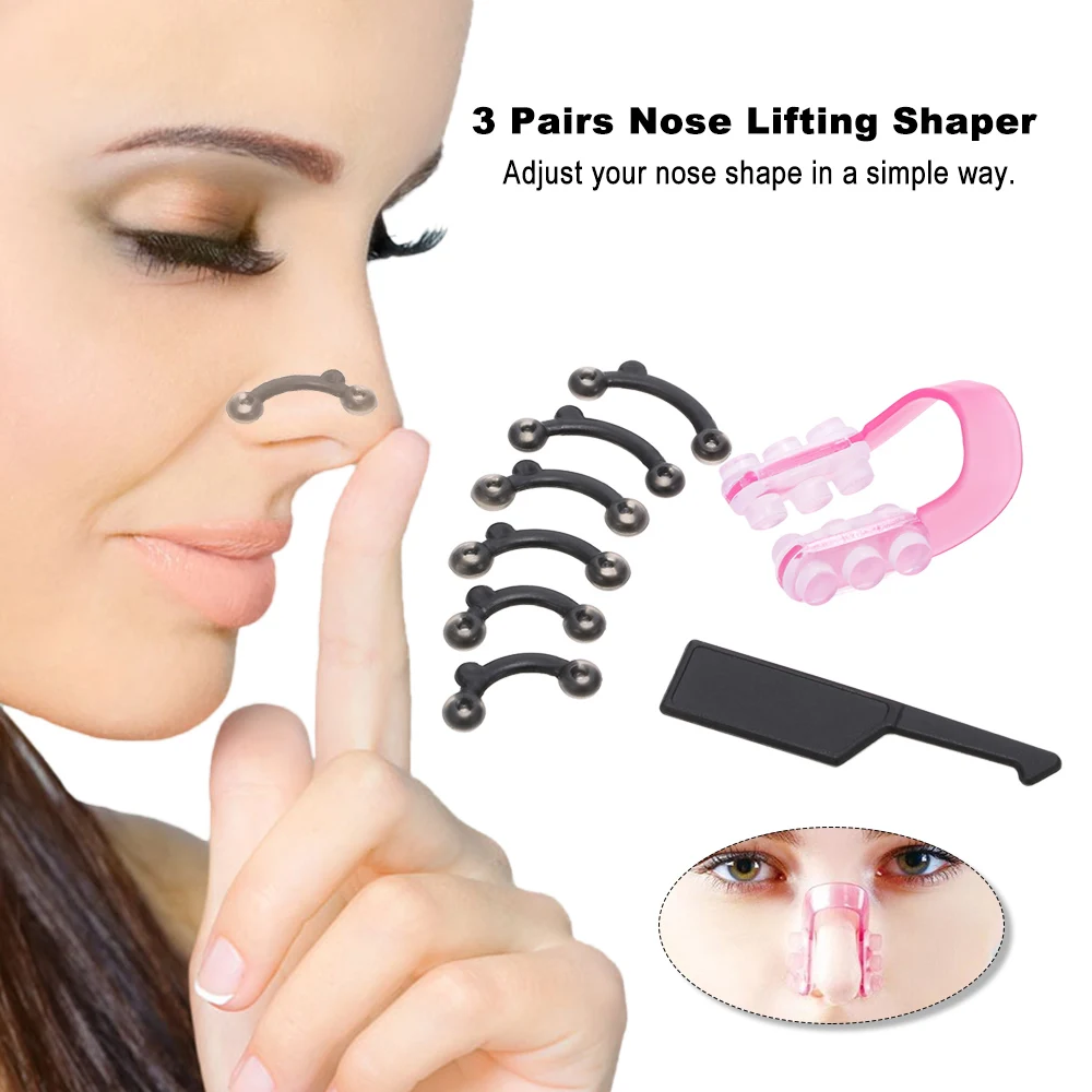 6Pcs/3 Pairs 3 Size Nose Up Lifting Shaper Massage Tool No Pain Nose