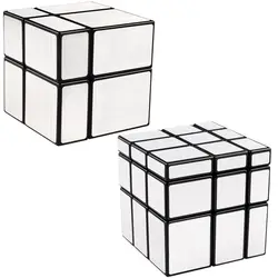 D-FantiX зеркало шенгшоу куб набор, 2x2 3x3 зеркальные блоки Головоломка Куб игрушки серебро