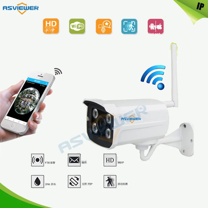 

Bullet WiFi IP Camera 1080P Onvif P2P IR Outdoor Surveillance Night Vision Security CCTV Camera Android iPhone AS-IP830