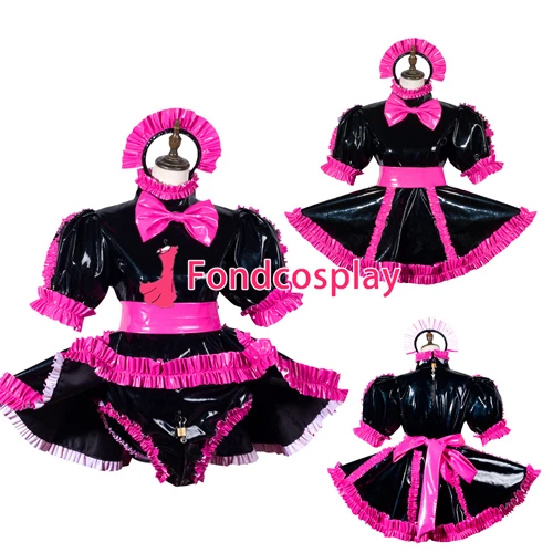 

Sissy maid pvc dress lockable Uniform cosplay costume Tailor-made[G3790]