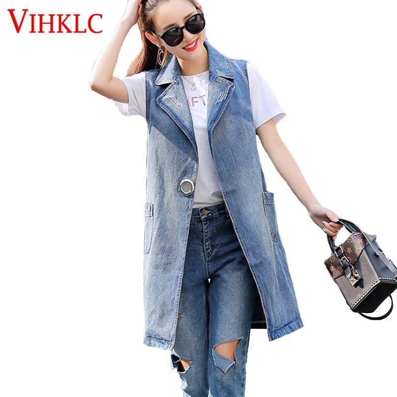 Summer vests for women long with pockets jeans black Summer vests for women long with pockets jeans black
