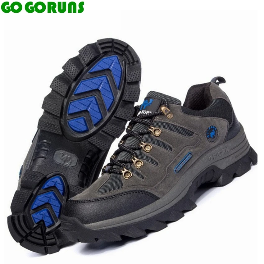 Outdoor hiking shoes men trekking breathable leather brand outventure travel hunting athletic sneakers shoes boots size 36-47