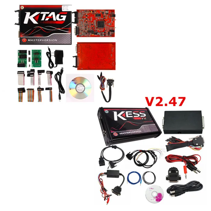 KTAG V7.020 красный ЕС 4 светодиодный K-TAG 7,020 ECU программист онлайн KESS V2 V5.017 V2.47 мастер KESS V5.017 2,47 ECU чип тюнинговый инструмент - Цвет: Черный