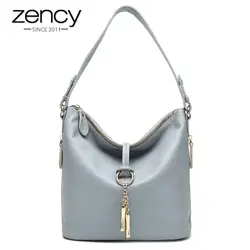 Zency 9 цвета элегантный для женщин сумка 100% пояса из натуральной кожи металлической кисточкой Женская Леди Шарм замок украшения