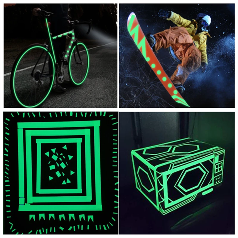 12 MM*3 M Self-adhesive Tape Glow in the Dark Stage Home Decorations Warning Tapes Safety Security Reflective Sticker Material