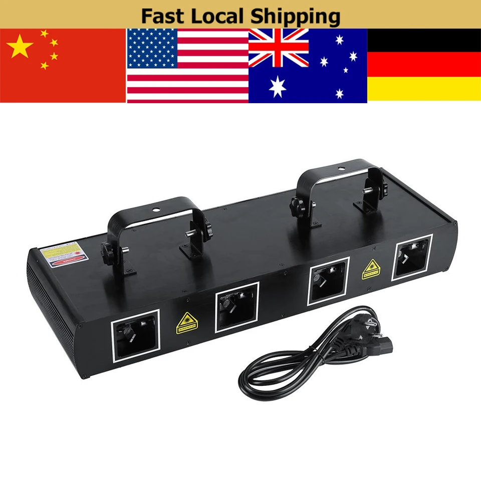 

1 Set 4 Lens 30W Laser Stage Light 7CH DMX512 Sound Actived Disco Party Effect Lights EU Plug 220~240V Disco Light